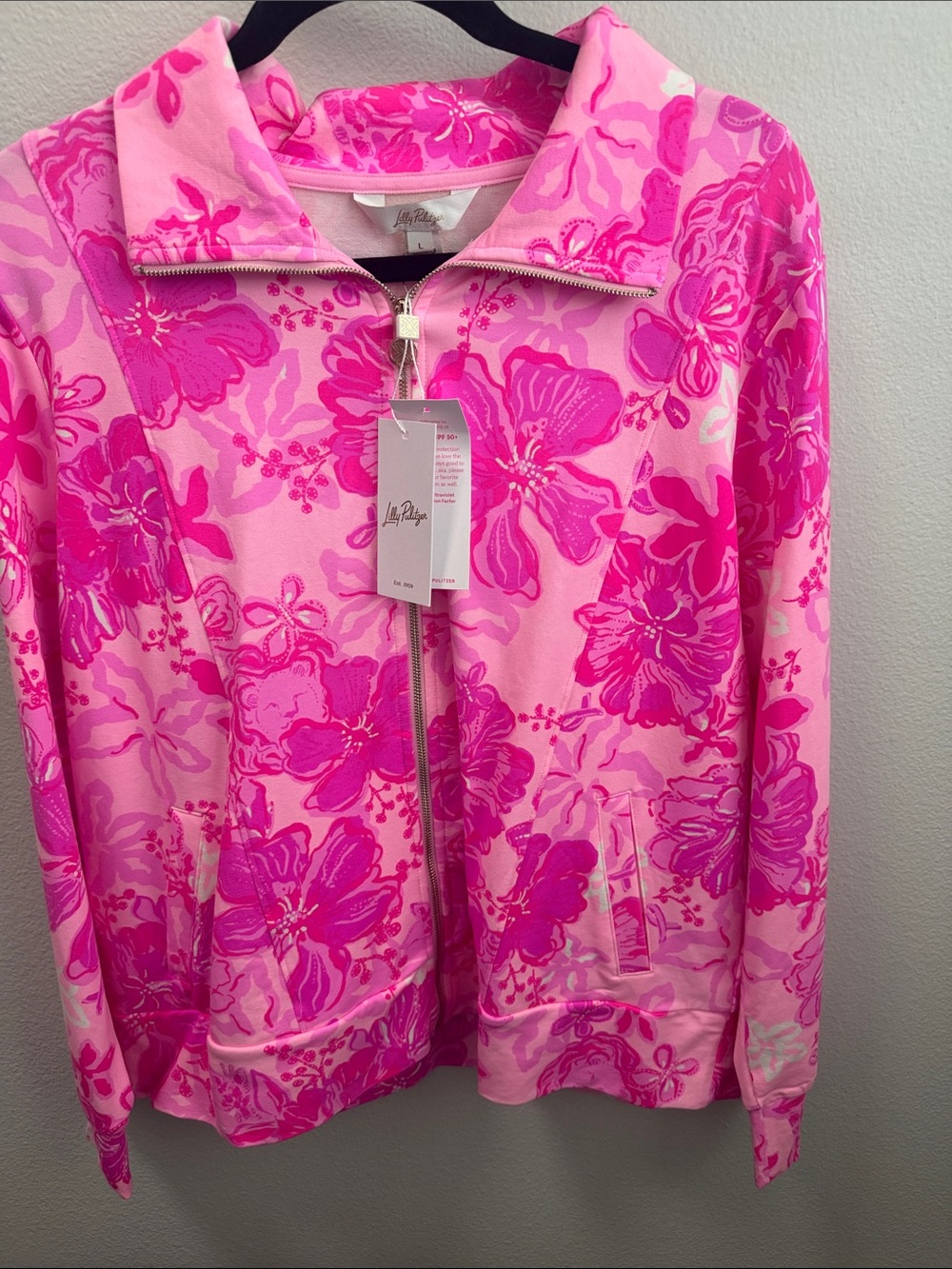 Lilly Pulitzer Pink Floral Zip-Up Jacket NWT